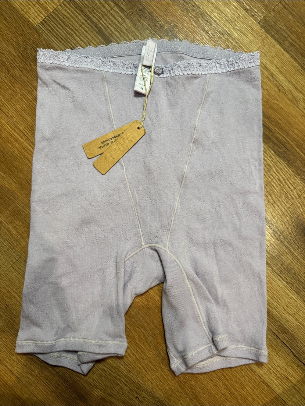 SKIMS Lace Pointelle Boxer in Lavender XS